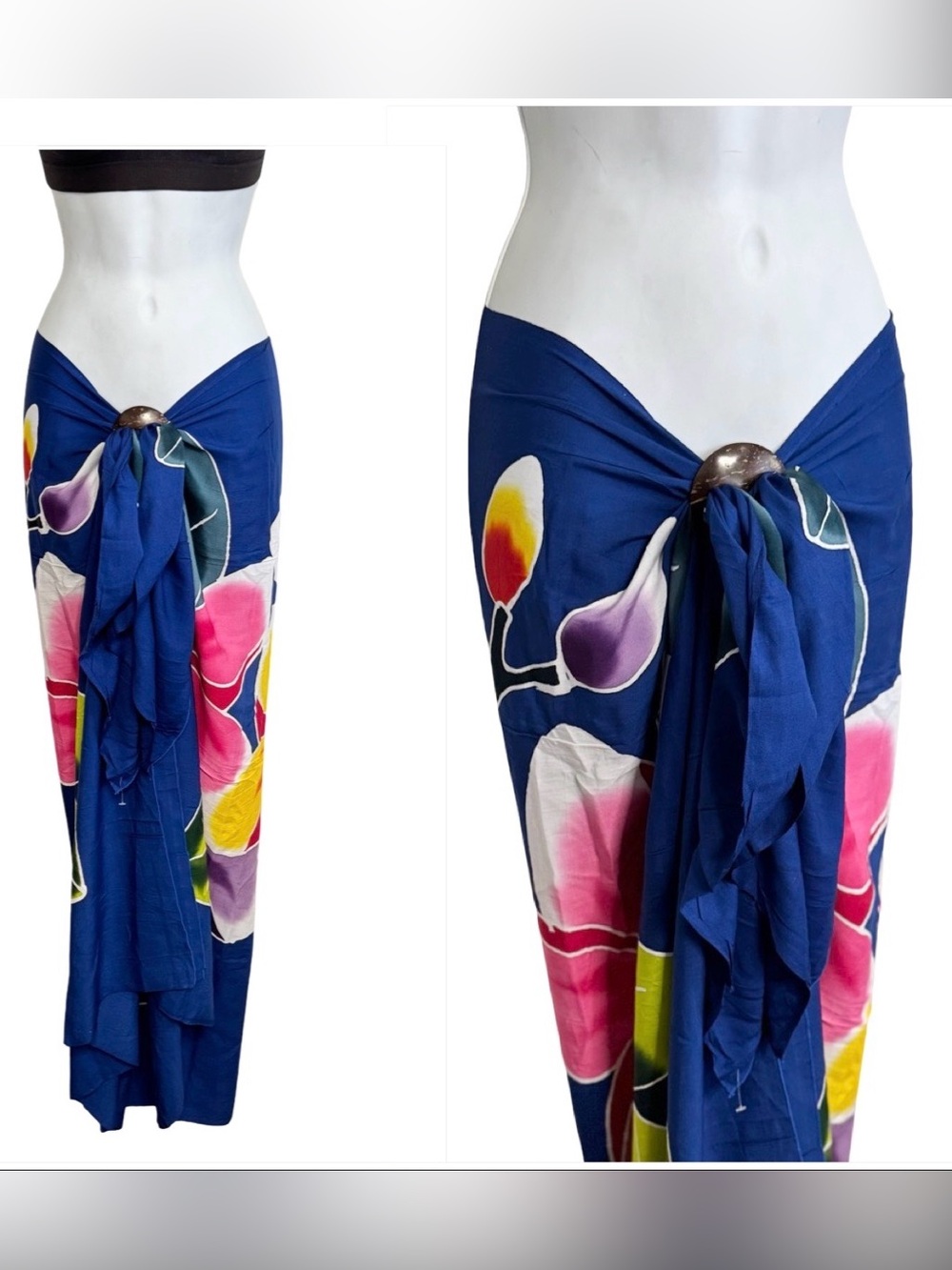 Blue Floral Sarong Beach Wrap